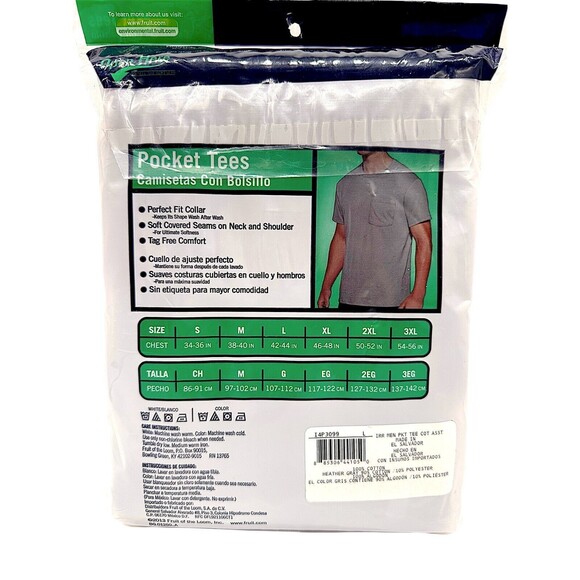 NEW Fruit of the Loom Bloopers Pocket Tees 4Pk Maroon Large - Picture 5 of 8